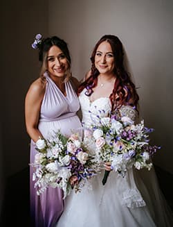 Romantic bridal portrait with glowing makeup