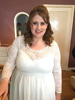 Elegant wedding makeup with subtle shimmer and natural tones