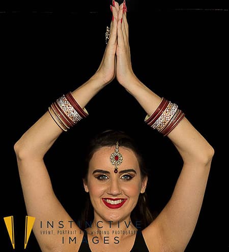 Professional creative makeup for Carmel in studio