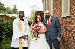 Bride Dani wearing soft glam makeup on her wedding day