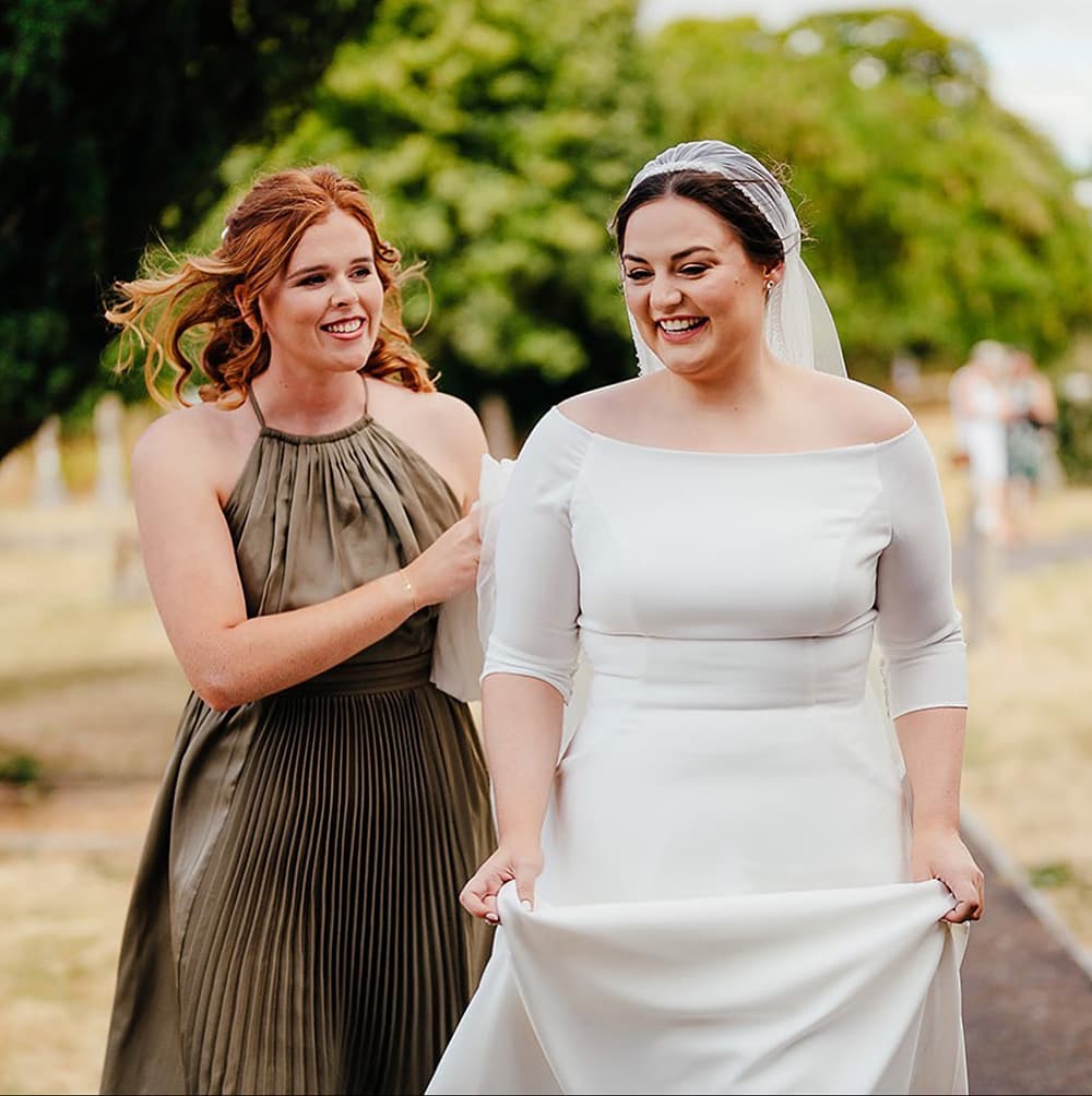 Bridesmaid makeup with soft peach tones, Hampshire