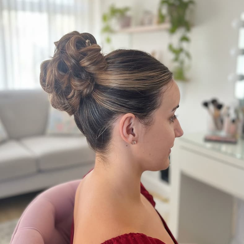 Elegant updo hair styling Winchester Hampshire