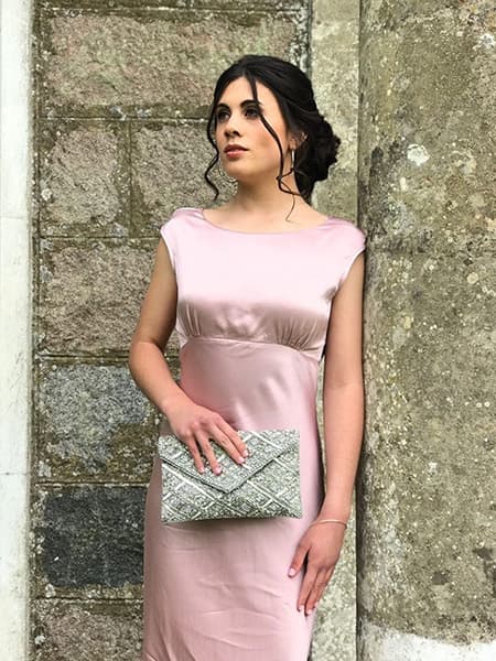 Soft shimmer prom look with nude lipstick